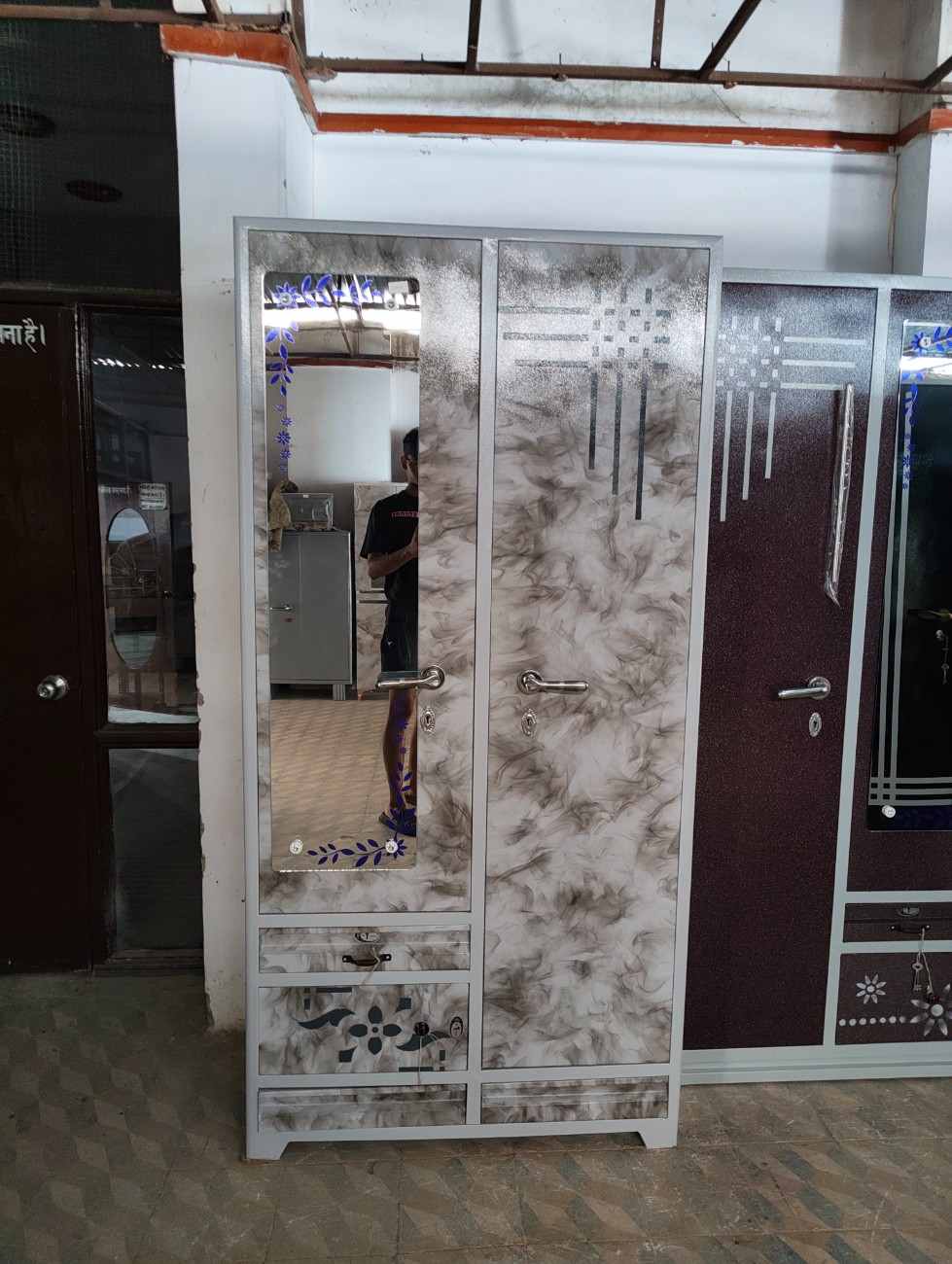 Multi-Door Steel & Wood Almirah - Jain Furniture Ajmer